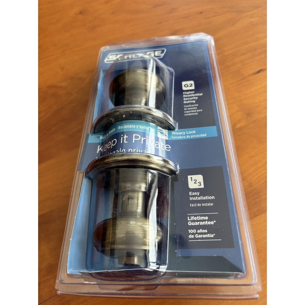 Schlage Georgian Keyed Entry Knob Satin Nickel G2 Higher Security Rating NIB